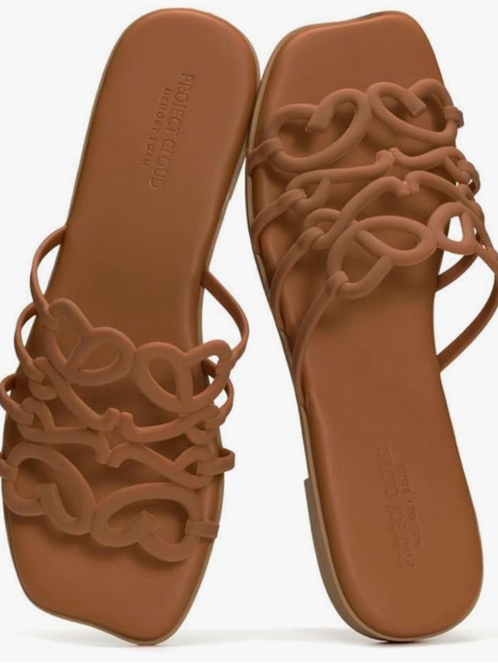 Brown Strappy Slide Sandals for Women